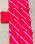 PINK PURE GEORGETTE LEHARIYA WITH ZARI BORDER
