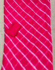 PINK PURE GEORGETTE LEHARIYA WITH ZARI BORDER
