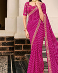PRINTED BANDHANI WITH DESIGNER BLOUSE