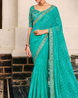 PRINTED BANDHANI WITH DESIGNER BLOUSE