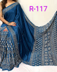 Hand block ajrakh pure modal silk vol 2