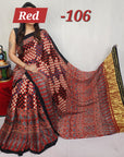 Hand block ajrakh pure modal silk vol 1