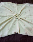 PISTA GREEN PURE GEORGETTE SEQUENCE WORK DRESS MATERIAL