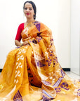 ORANGE Dhakai jamdani saree