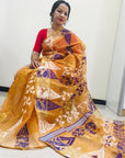 ORANGE Dhakai jamdani saree