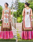 colourful Skirt Paired With Embroidery Panel