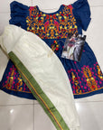 PRINTED MULTICOLOR DESIGNER KEDIA WITH A HARMONY OF COLORS AND MATCHING TULIP PANTS