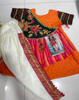PRINTED MULTICOLOR DESIGNER KEDIA WITH A HARMONY OF COLORS AND MATCHING TULIP PANTS