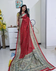 Digital printed Kashmiri silk saree