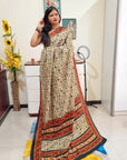 Digital printed Kashmiri silk saree