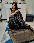 Handloom weaving black saree