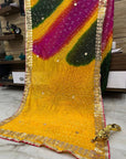 Multicolor bandhani saree