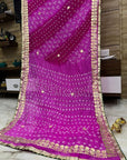 Multicolor bandhani saree