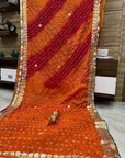 Multicolor bandhani saree