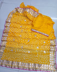 Multicolor bandhani saree