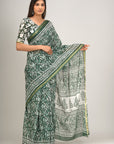 Jaipuri printed Cotton Zari Saree
