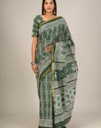 Jaipuri printed Cotton Zari Saree