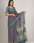 Jaipuri printed Cotton Zari Saree