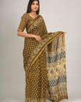 Jaipuri printed Cotton Zari Saree