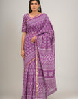 Jaipuri printed Cotton Zari Saree