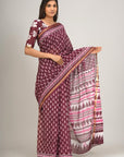 Jaipuri printed Cotton Zari Saree