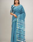 Jaipuri printed Cotton Zari Saree