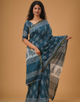 Jaipuri printed Cotton Zari Saree