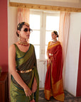 Copper zari kanjeevaram