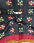 Soft cotton black Digital printed saree