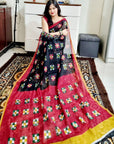 Soft cotton black Digital printed saree