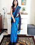 Soft cotton blue Digital print saree