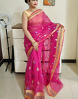 kota doria embroidery saree