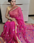 kota doria embroidery saree