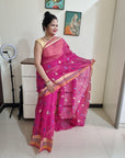 kota doria embroidery saree