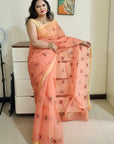 kota doria embroidery saree