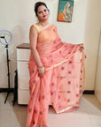 kota doria embroidery saree