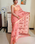 kota doria embroidery saree