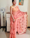 kota doria embroidery saree