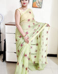 kota doria embroidery saree
