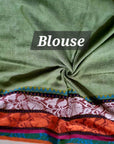 Rainbow border Soft cotton khadi saree