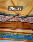Rainbow border Soft cotton khadi saree