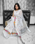 kota doria embroidery saree