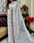 kota doria embroidery saree
