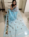 kota doria embroidery saree