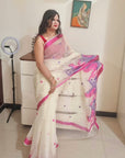 kota doria embroidery saree