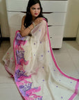 kota doria embroidery saree