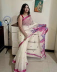 kota doria embroidery saree