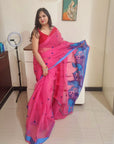 kota doria embroidery saree