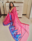 kota doria embroidery saree