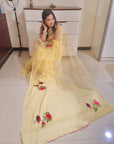 kota doria embroidery saree
